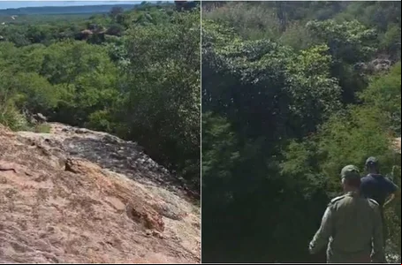 Penhasco de onde Gustavo Henrique foi empurrado