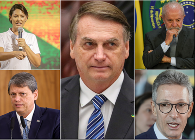 Bolsonaro, Michelle Bolsonaro, Romeu Zema, Tarcísio de Freitas, Ratinho Júnior e Lula